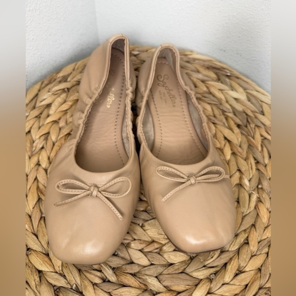 Anthropologie Seychelles Shoes Flat Breathless Vachetta Leather Ballet Flats tan